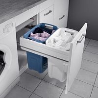 Система хранения белья Laundry Carrier 66л на выдвижной фасад 500 мм, 2 корзины, белый/синий