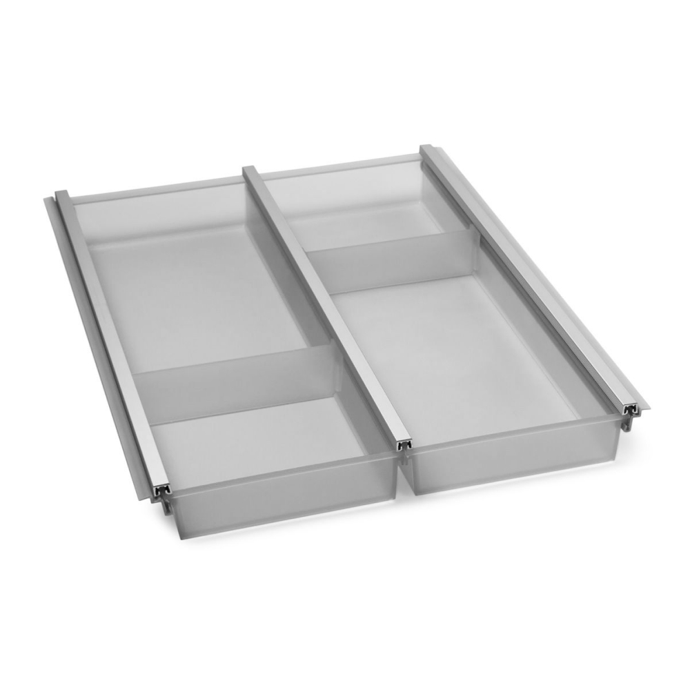 Лоток CUISIO PRO для столовых приборов, ширина фасада 400 мм, 310-335х473х55 мм, серый