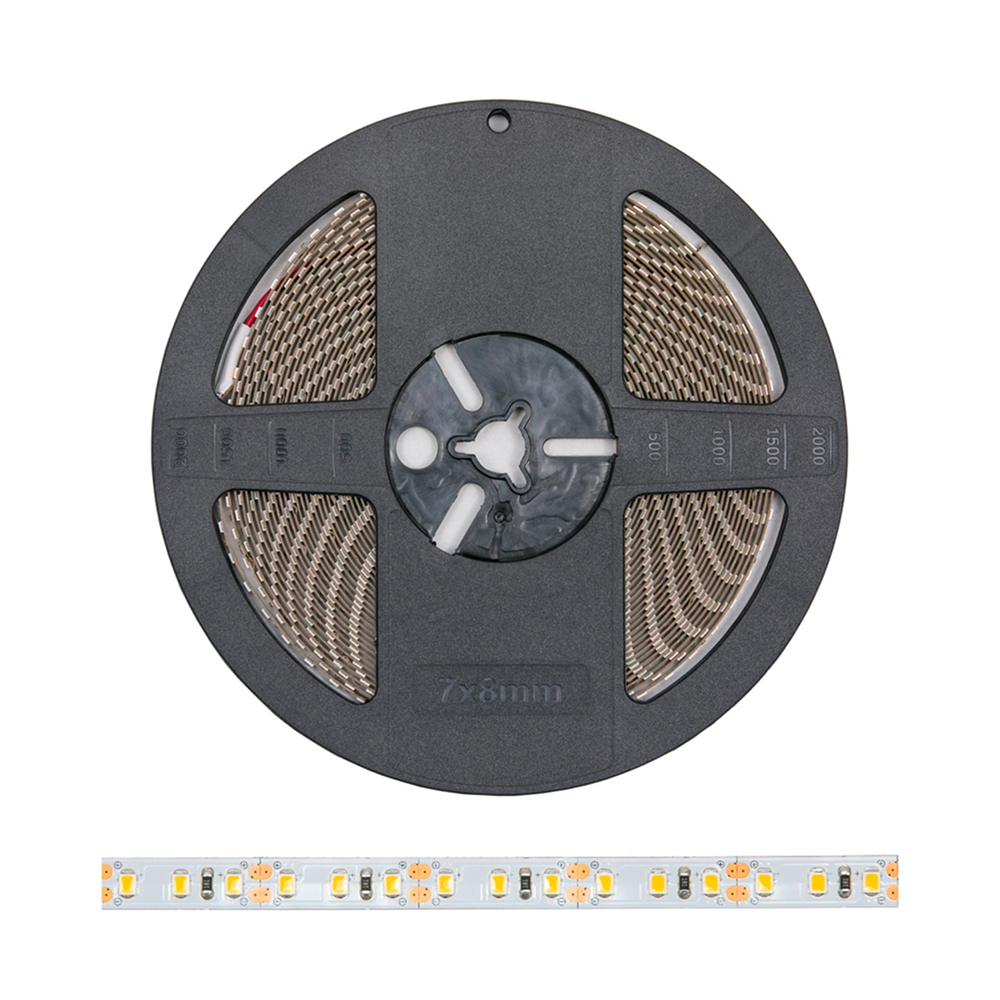 Светодиодная лента DLIGHT, ширина 8 мм, длина 10000 мм, 120 led/м, 12 V, 9.6 W/м, теплый (3000K)