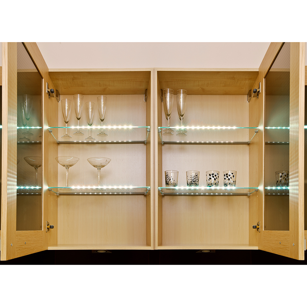 Светодиодный светильник ZETA GLASLINE для стеклянных полок, длина 259 мм, теплый, прозрачный