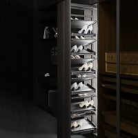 УЦЕНЕННАЯ выдвижная обувница с 12-ю полками, ширина 320 мм, высота 1900-2100 мм, антрацит