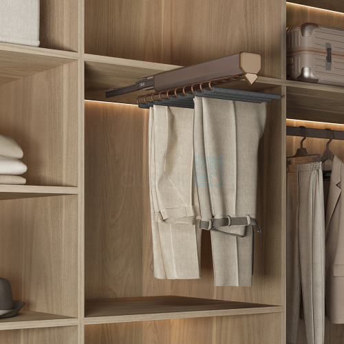 Выдвижная брючница NICOLE, ширина 350 мм, бронза/черный