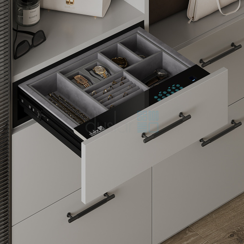 выдвижной сейф enigma с органайзером для украшений и аксессуаров, ширина 564 мм, черный/антрацит Выдвижной сейф ENIGMA с органайзером для украшений и аксессуаров, ширина 564 мм, черный/антрацит