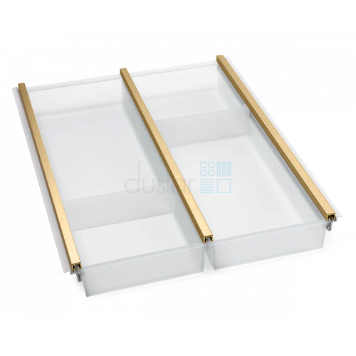Лоток для столовых приборов Cuisio Pro, на ширину 400 мм, размер - 310-335х473х55 мм, белый/золото
