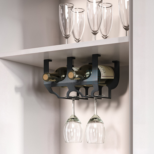 Держатель DUPLEX для бокалов и бутылок, длина 220 мм, антрацит