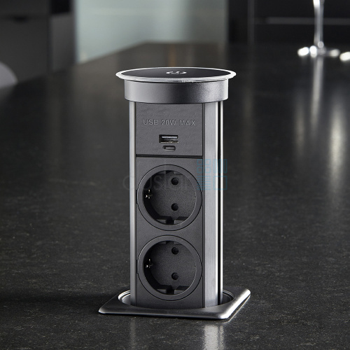 Розетка AUTOMATICK QI, врезная, черный