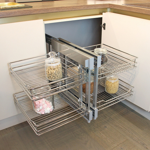 Волшебный уголок COR FLEX CLASSIC, распашной фасад 600 мм, хром