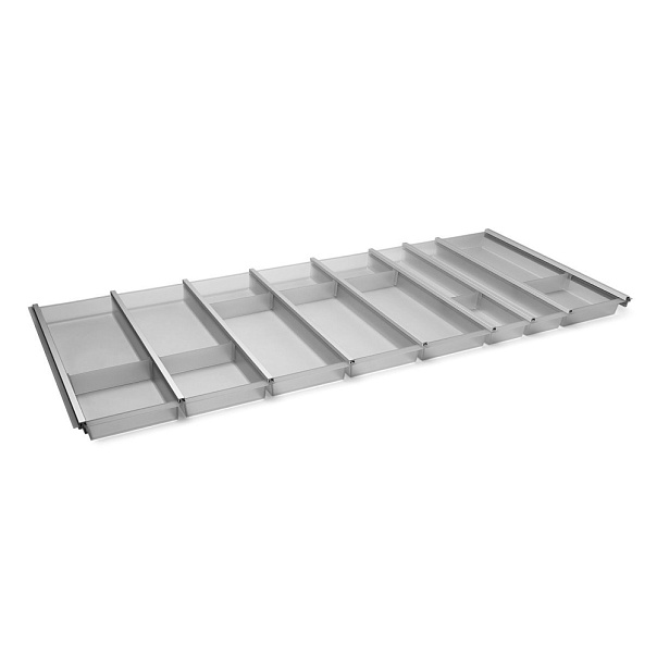 Лоток CUISIO PRO для столовых приборов, ширина фасада 1200 мм, 1095-1120х463х55 мм, серый