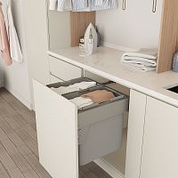 Система хранения белья CRISTAL 80 л, выдвижной фасад 600 мм, глубина 492 мм, серый