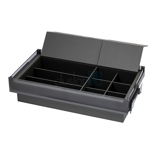 Выдвижной ящик MATRIX с крышкой, ширина 864-868 мм, высота 210 мм, антрацит