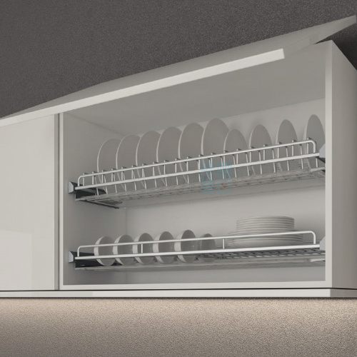 Сушка 2-х уровневая для посуды в верхний шкаф на ширину фасада 600 мм, цвет - хром