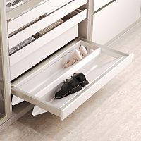 Выдвижная обувница ELITIUM c кожаными полками, ширина 564 мм, шампань/бежевый