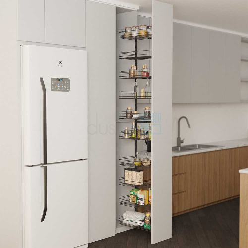 Система TALL WALL с 10 корзинами 229 мм, высота 2100 мм, выдвижной фасад от 300 мм, антрацит