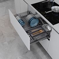 Сушка MATRIX с лотком, выдвижной фасад 600 мм, антрацит