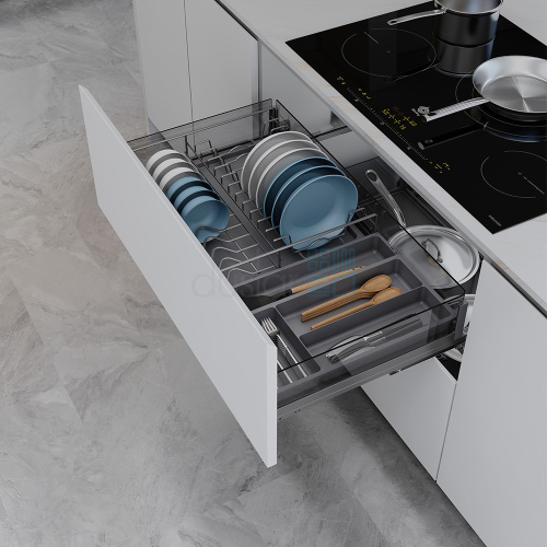 Сушка MATRIX с лотком, выдвижной фасад 600 мм, антрацит