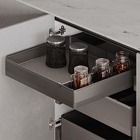 Корзина TITAN, распашной фасад 600 мм, высота 90.5 мм, антрацит