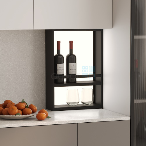 полка luminova с подсветкой и рейлингом, ширина 400 мм, черный Полка LUMINOVA с подсветкой и рейлингом, ширина 400 мм, черный