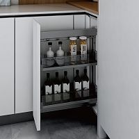 Бутылочница MATRIX, выдвижной фасад 150 мм, левая, антрацит