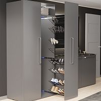 выдвижная обувница tall hugo с 8-ю полками, выдвижной фасад, ширина 227 мм, высота 1850 мм, антрацит Выдвижная обувница TALL HUGO с 8-ю полками, выдвижной фасад, ширина 227 мм, высота 1850 мм, антрацит