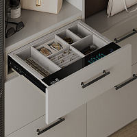 Выдвижной сейф ENIGMA с органайзером для украшений и аксессуаров, ширина 564 мм, шампань/бежевый