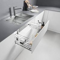 Корзина FRANCO под мойку, выдвижной фасад 900 мм, хром
