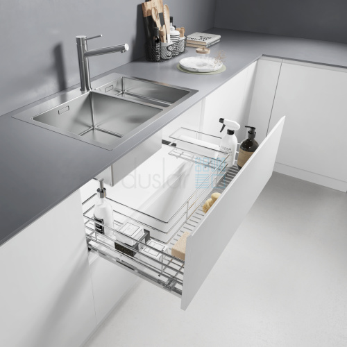 Корзина FRANCO под мойку, выдвижной фасад 900 мм, хром