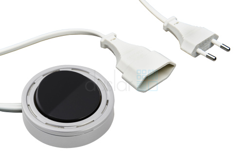 Универсальный накладной механический выключатель, цвет - алюминий/черный, выход - вилка/розетка