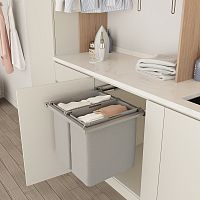 Система хранения белья CRISTAL 80 л, распашной фасад 600 мм, глубина 487 мм, серый