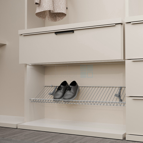 Сетчатая полка AGATA для обуви, ширина 1800 мм, глубина 300 мм, хром