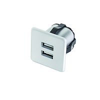 Розетка USB, врезная, алюминий