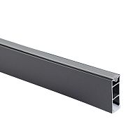 Штанга прямоугольная POLA с подсветкой без светодиодной ленты для одежды, длина 3000 мм, антрацит