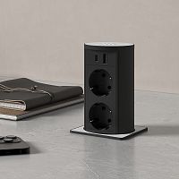 розетка versalift usb, врезная, белый/черный Розетка VERSALIFT USB, врезная, белый/черный