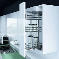 Бутылочница TOP SIDE SAPHIR с доводчиком, рама 650 мм, ширина фасада 150 мм, правая, хром