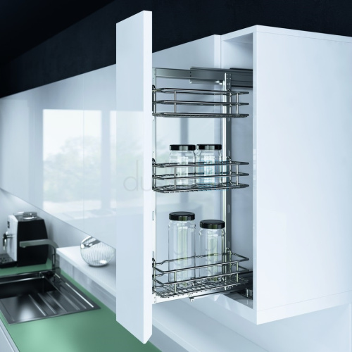 Бутылочница TOP SIDE SAPHIR с доводчиком, рама 650 мм, ширина фасада 150 мм, правая, хром