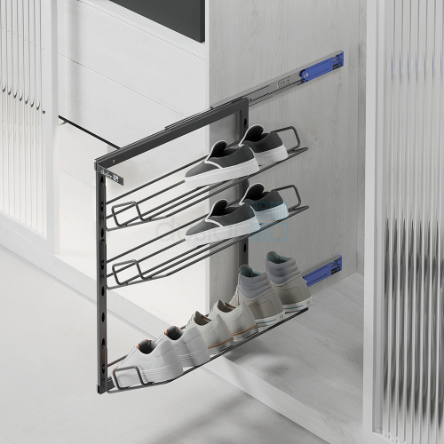 выдвижная обувница benko с 3-мя полками, ширина 230 мм, высота 566 мм, антрацит Выдвижная обувница BENKO с 3-мя полками, ширина 230 мм, высота 566 мм, антрацит