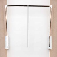 Телескопический пантограф SERVETTO для одежды, 2 шт., ширина 770-1200 мм, белый/хром