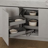 Волшебный уголок TITAN, выдвижной фасад 450-500 мм, левый, антрацит