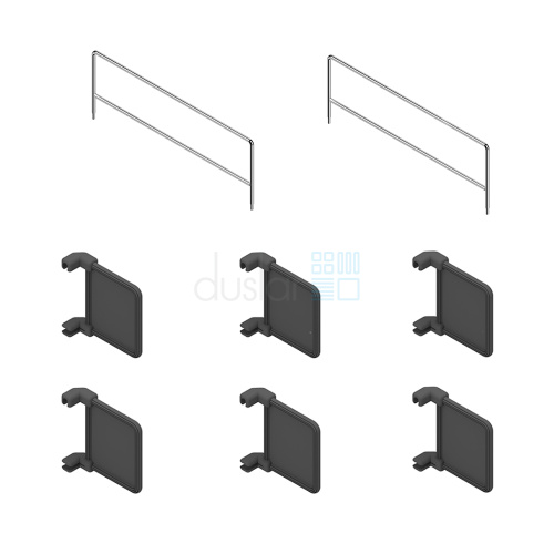 Комплект для организации хранения, 2 рейлинга, 6 разделителей, хром/антрацит