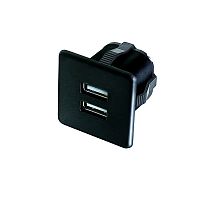 Розетка USB, врезная, черный