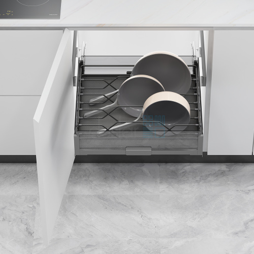 Корзина с держателем MATRIX для кастрюль и сковородок, распашной фасад 600 мм, антрацит