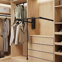 Телескопический пантограф PROFESSIONAL для одежды, ширина 870-1190 мм, черный