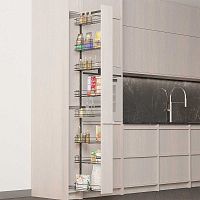 Система TALL WALL с 8 корзинами 129 мм, высота 1850 мм, выдвижной фасад от 200 мм, антрацит