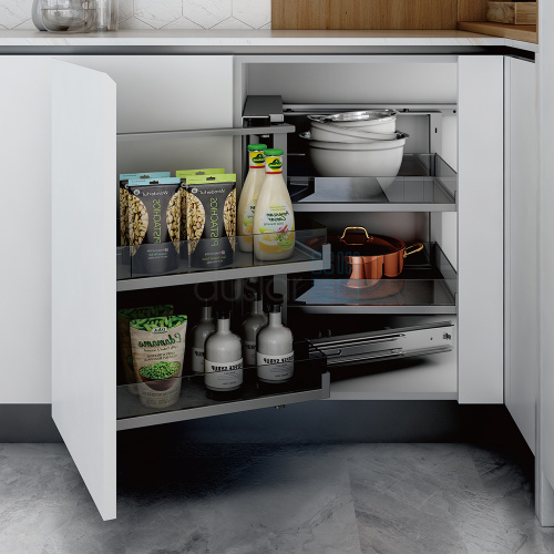 волшебный уголок matrix, выдвижной фасад 450 мм, левый, антрацит Волшебный уголок MATRIX, выдвижной фасад 450 мм, левый, антрацит