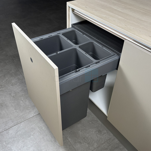 Система сортировки HANDY 80 л, выдвижной фасад 600 мм, открытие нажатием, антрацит