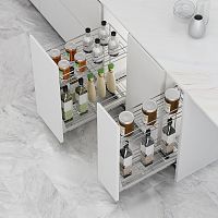 УЦЕНЕННАЯ бутылочница JESSI, выдвижной фасад 200 мм, хром