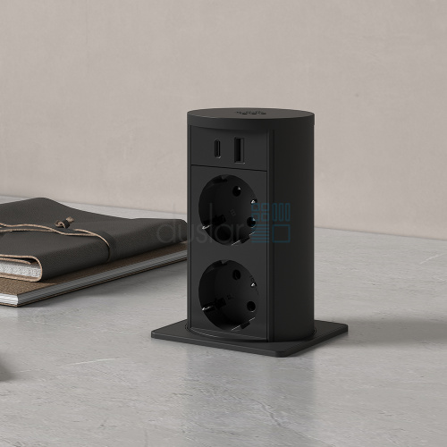 Розетка VERSALIFT USB, врезная, черный