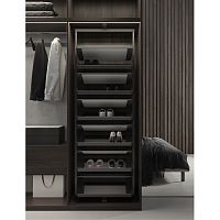 Поворотная обувница GRAND ULTRA с 10-ю полками, ширина 710 мм, высота 1680-1930 мм, антрацит