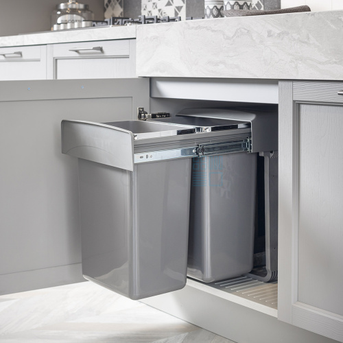 Система сортировки MEGA 40 л, распашной фасад 400 мм, серый 