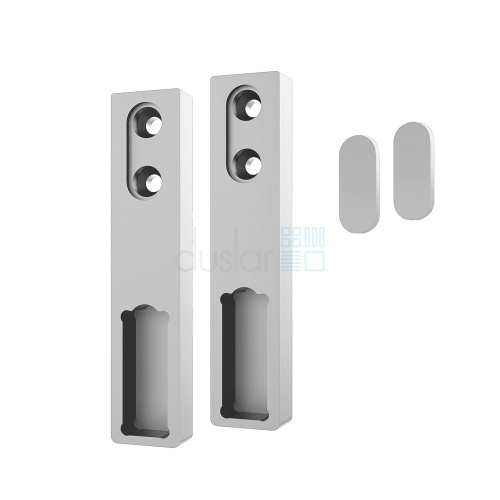 Комплект держателей с заглушками для штанги REKS, крепление к полке или к боковине, алюминий