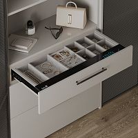 Выдвижной сейф ENIGMA с органайзером для украшений и аксессуаров, ширина 864 мм, шампань/бежевый